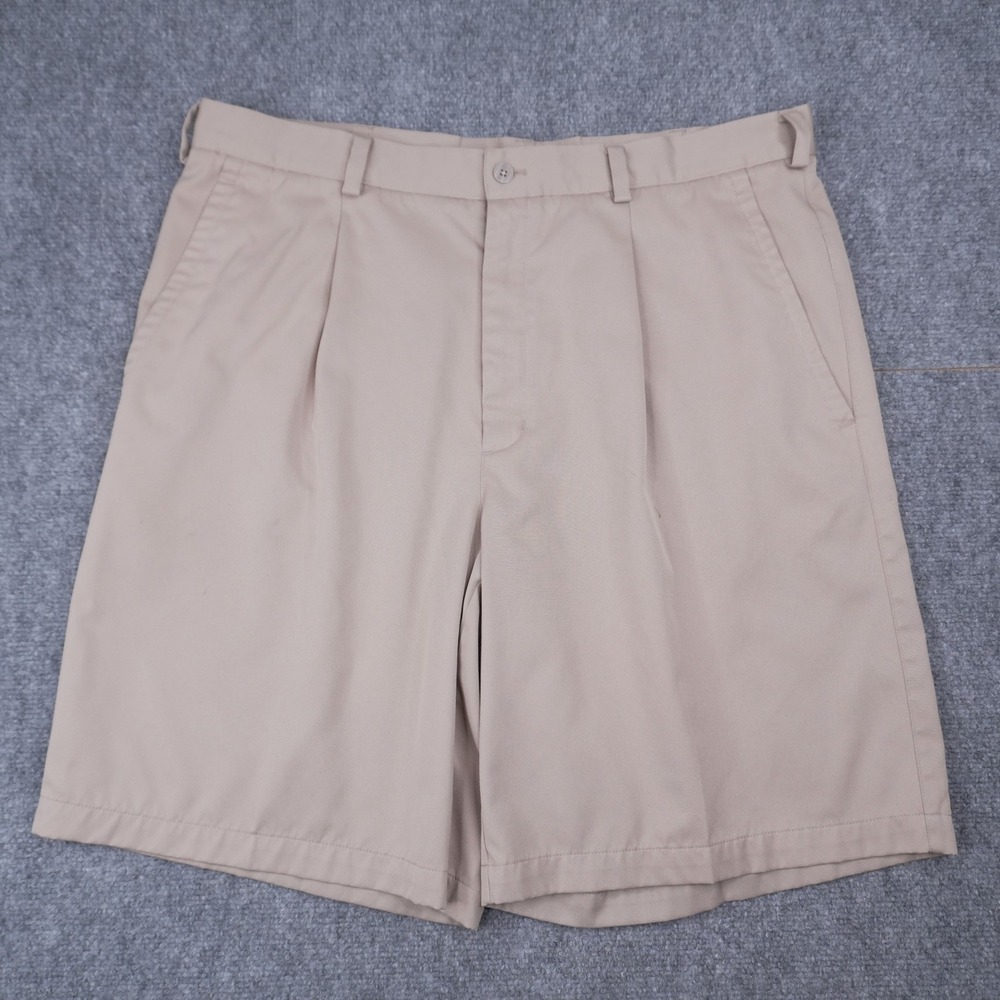 Nike Golf Shorts Mens 38 Khaki Tan Pleated FitDry Performance Athletic Casual